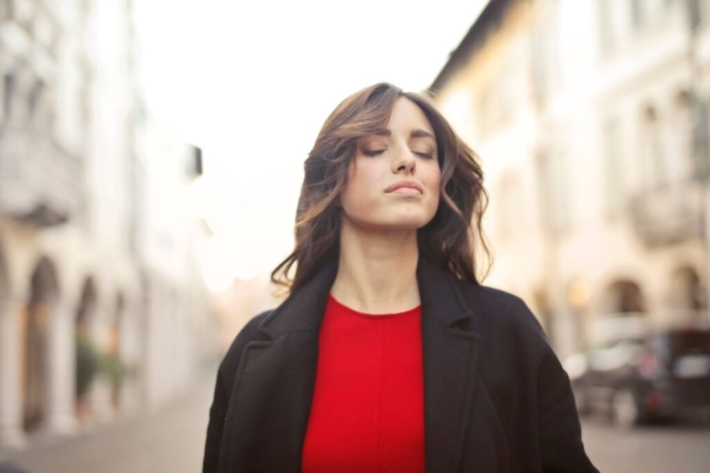 femme qui respire