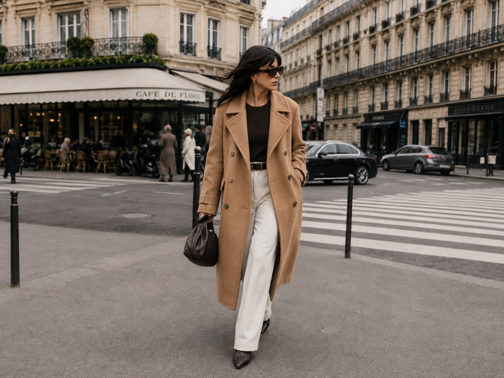 femme qui porte un manteau long